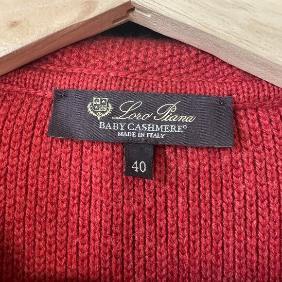 Loro Piana Baby Cashmere Double Breasted Cardigan Rust Size 40 - Picture 7 of 15